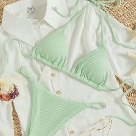 Factory Wholesale Women's Sexy Small Rib Bikini Tie Bikini Set Two Piece Swimsuit Beach Wear (Option: Style4-S)