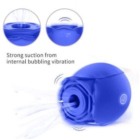 Discreet 10 Speed Personal Massage Rose Vibrator sucking Massager for Women (Color: Blue)